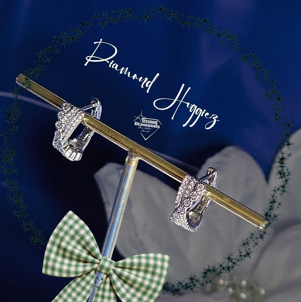 Clear White Round Sapphire Earrings on  925 Sterling Silver